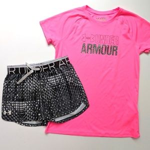 Under Armour Girls Athletic Top Shorts Set
